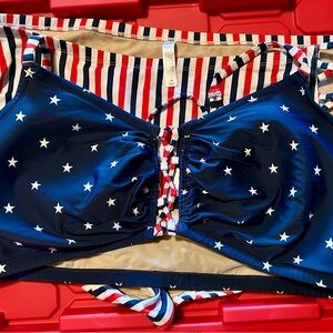 Lane Bryant Cacique Patriotic Swimwear Set